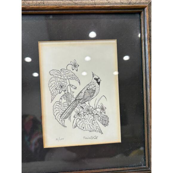 VINTAGE LTD EDT 1987 Bird Print By NORINE WELK Signed Framed - Picture 3 of 6